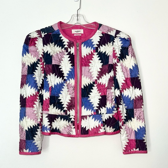 Isabel Marant Etoile Hafileal Quilted Patchwork Style Jacket Size 40 European - Picture 1 of 16